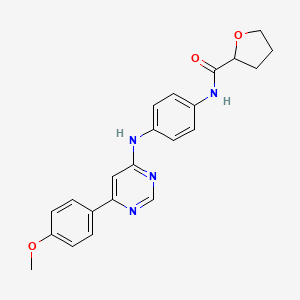 molecular formula C22H22N4O3 B7434254 N-[4-[[6-(4-methoxyphenyl)pyrimidin-4-yl]amino]phenyl]oxolane-2-carboxamide 
