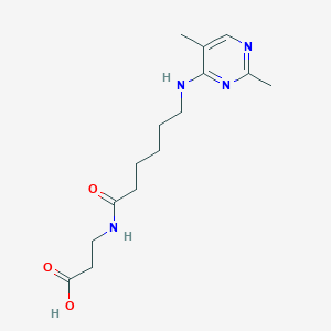 molecular formula C15H24N4O3 B7434296 3-[6-[(2,5-Dimethylpyrimidin-4-yl)amino]hexanoylamino]propanoic acid 