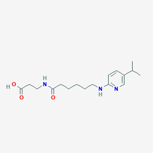 molecular formula C17H27N3O3 B7434298 3-[6-[(5-Propan-2-ylpyridin-2-yl)amino]hexanoylamino]propanoic acid 