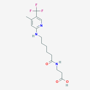molecular formula C16H22F3N3O3 B7434317 3-[6-[[4-Methyl-5-(trifluoromethyl)pyridin-2-yl]amino]hexanoylamino]propanoic acid 