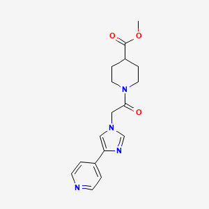 molecular formula C17H20N4O3 B7434320 Methyl 1-[2-(4-pyridin-4-ylimidazol-1-yl)acetyl]piperidine-4-carboxylate 