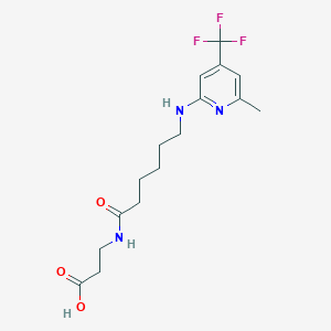 molecular formula C16H22F3N3O3 B7434335 3-[6-[[6-Methyl-4-(trifluoromethyl)pyridin-2-yl]amino]hexanoylamino]propanoic acid 