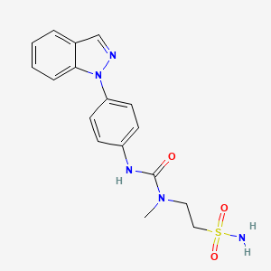 molecular formula C17H19N5O3S B7434345 3-(4-Indazol-1-ylphenyl)-1-methyl-1-(2-sulfamoylethyl)urea 