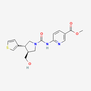 molecular formula C17H19N3O4S B7434377 methyl 6-[[(3S,4R)-3-(hydroxymethyl)-4-thiophen-3-ylpyrrolidine-1-carbonyl]amino]pyridine-3-carboxylate 