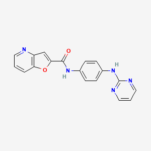 molecular formula C18H13N5O2 B7434394 N-[4-(pyrimidin-2-ylamino)phenyl]furo[3,2-b]pyridine-2-carboxamide 