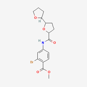 molecular formula C17H20BrNO5 B7434399 Methyl 2-bromo-4-[[5-(oxolan-2-yl)oxolane-2-carbonyl]amino]benzoate 