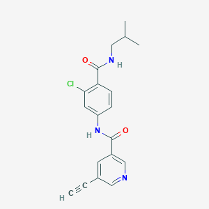 molecular formula C19H18ClN3O2 B7434417 N-[3-chloro-4-(2-methylpropylcarbamoyl)phenyl]-5-ethynylpyridine-3-carboxamide 