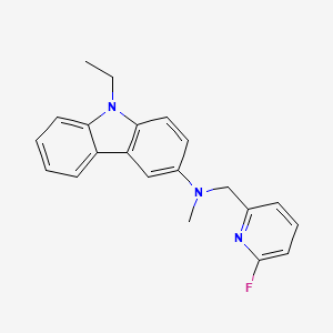 molecular formula C21H20FN3 B7434422 9-ethyl-N-[(6-fluoropyridin-2-yl)methyl]-N-methylcarbazol-3-amine 