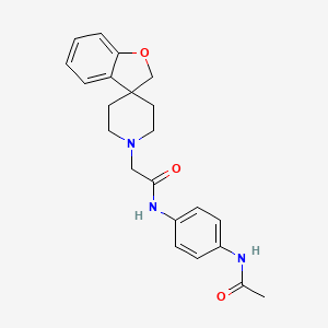 molecular formula C22H25N3O3 B7434439 N-(4-acetamidophenyl)-2-spiro[2H-1-benzofuran-3,4'-piperidine]-1'-ylacetamide 