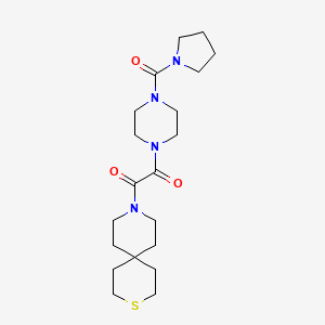molecular formula C20H32N4O3S B7434440 1-[4-(Pyrrolidine-1-carbonyl)piperazin-1-yl]-2-(3-thia-9-azaspiro[5.5]undecan-9-yl)ethane-1,2-dione 