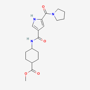 molecular formula C18H25N3O4 B7434445 methyl 4-[[5-(pyrrolidine-1-carbonyl)-1H-pyrrole-3-carbonyl]amino]cyclohexane-1-carboxylate 