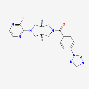 molecular formula C19H18FN7O B7434456 [(3aS,6aR)-2-(3-fluoropyrazin-2-yl)-1,3,3a,4,6,6a-hexahydropyrrolo[3,4-c]pyrrol-5-yl]-[4-(1,2,4-triazol-1-yl)phenyl]methanone 