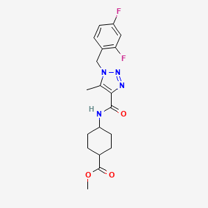 molecular formula C19H22F2N4O3 B7434457 Methyl 4-[[1-[(2,4-difluorophenyl)methyl]-5-methyltriazole-4-carbonyl]amino]cyclohexane-1-carboxylate 