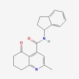 molecular formula C20H20N2O2 B7434469 N-(2,3-dihydro-1H-inden-1-yl)-2-methyl-5-oxo-7,8-dihydro-6H-quinoline-4-carboxamide 