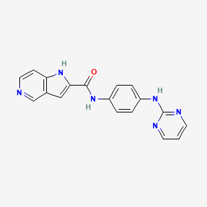 molecular formula C18H14N6O B7434481 N-[4-(pyrimidin-2-ylamino)phenyl]-1H-pyrrolo[3,2-c]pyridine-2-carboxamide 