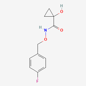 molecular formula C11H12FNO3 B7434515 N-[(4-fluorophenyl)methoxy]-1-hydroxycyclopropane-1-carboxamide 