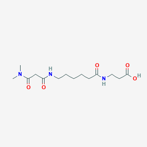 molecular formula C14H25N3O5 B7434520 3-[6-[[3-(Dimethylamino)-3-oxopropanoyl]amino]hexanoylamino]propanoic acid 