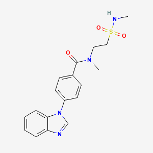 molecular formula C18H20N4O3S B7434529 4-(benzimidazol-1-yl)-N-methyl-N-[2-(methylsulfamoyl)ethyl]benzamide 