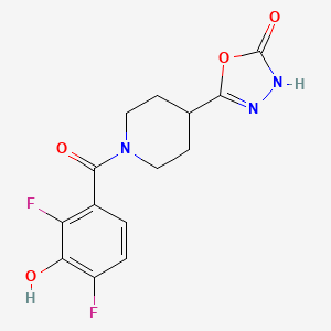 molecular formula C14H13F2N3O4 B7434533 5-[1-(2,4-difluoro-3-hydroxybenzoyl)piperidin-4-yl]-3H-1,3,4-oxadiazol-2-one 