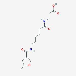 molecular formula C15H26N2O5 B7434542 3-[6-[(5-Methyloxolane-3-carbonyl)amino]hexanoylamino]propanoic acid 