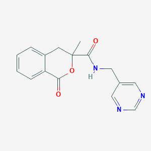 molecular formula C16H15N3O3 B7434571 3-methyl-1-oxo-N-(pyrimidin-5-ylmethyl)-4H-isochromene-3-carboxamide 