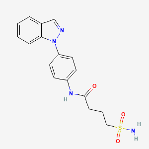 molecular formula C17H18N4O3S B7434597 N-(4-indazol-1-ylphenyl)-4-sulfamoylbutanamide 