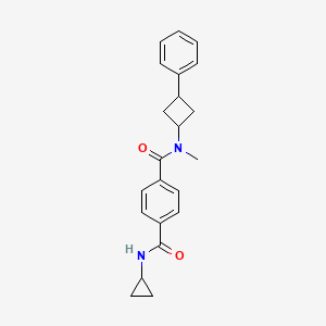 molecular formula C22H24N2O2 B7434605 1-N-cyclopropyl-4-N-methyl-4-N-(3-phenylcyclobutyl)benzene-1,4-dicarboxamide 