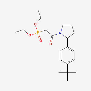 molecular formula C20H32NO4P B7434628 1-[2-(4-Tert-butylphenyl)pyrrolidin-1-yl]-2-diethoxyphosphorylethanone 