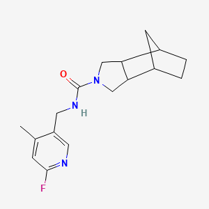 molecular formula C17H22FN3O B7434636 N-[(6-fluoro-4-methylpyridin-3-yl)methyl]-4-azatricyclo[5.2.1.02,6]decane-4-carboxamide 
