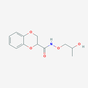 molecular formula C12H15NO5 B7434643 N-(2-hydroxypropoxy)-2,3-dihydro-1,4-benzodioxine-3-carboxamide 
