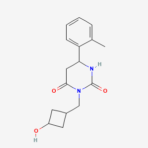molecular formula C16H20N2O3 B7434663 3-[(3-Hydroxycyclobutyl)methyl]-6-(2-methylphenyl)-1,3-diazinane-2,4-dione 