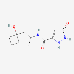 molecular formula C11H17N3O3 B7434673 N-[1-(1-hydroxycyclobutyl)propan-2-yl]-5-oxo-1,2-dihydropyrazole-3-carboxamide 
