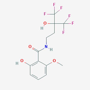 molecular formula C13H13F6NO4 B7434677 2-hydroxy-6-methoxy-N-[4,4,4-trifluoro-3-hydroxy-3-(trifluoromethyl)butyl]benzamide 