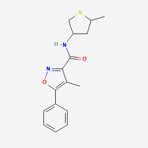 molecular formula C16H18N2O2S B7434693 4-methyl-N-(5-methylthiolan-3-yl)-5-phenyl-1,2-oxazole-3-carboxamide 