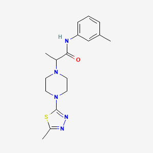 molecular formula C17H23N5OS B7434708 N-(3-methylphenyl)-2-[4-(5-methyl-1,3,4-thiadiazol-2-yl)piperazin-1-yl]propanamide 