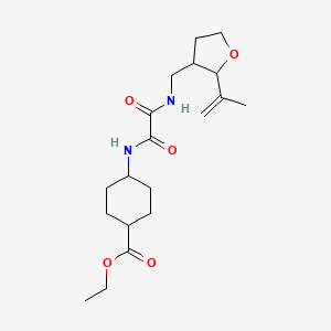molecular formula C19H30N2O5 B7434712 Ethyl 4-[[2-oxo-2-[(2-prop-1-en-2-yloxolan-3-yl)methylamino]acetyl]amino]cyclohexane-1-carboxylate 