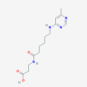 molecular formula C14H22N4O3 B7434715 3-[6-[(6-Methylpyrimidin-4-yl)amino]hexanoylamino]propanoic acid 