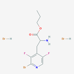 molecular formula C11H15Br3F2N2O2 B7434723 Propyl 2-amino-3-(2-bromo-3,5-difluoropyridin-4-yl)propanoate;dihydrobromide 