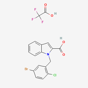 molecular formula C18H12BrClF3NO4 B7434732 1-[(5-Bromo-2-chlorophenyl)methyl]indole-2-carboxylic acid;2,2,2-trifluoroacetic acid 