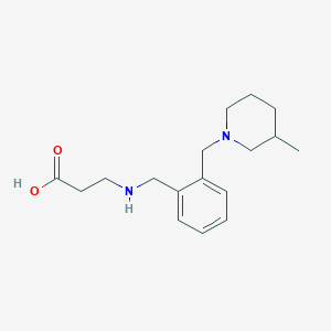 molecular formula C17H26N2O2 B7434759 3-[[2-[(3-Methylpiperidin-1-yl)methyl]phenyl]methylamino]propanoic acid 