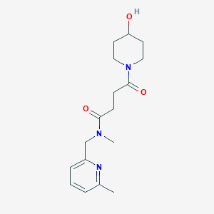 molecular formula C17H25N3O3 B7434769 4-(4-hydroxypiperidin-1-yl)-N-methyl-N-[(6-methylpyridin-2-yl)methyl]-4-oxobutanamide 