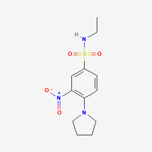 molecular formula C12H17N3O4S B7434770 N-ethyl-3-nitro-4-pyrrolidin-1-ylbenzenesulfonamide 