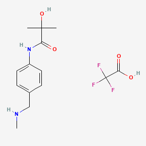 molecular formula C14H19F3N2O4 B7434782 2-hydroxy-2-methyl-N-[4-(methylaminomethyl)phenyl]propanamide;2,2,2-trifluoroacetic acid 