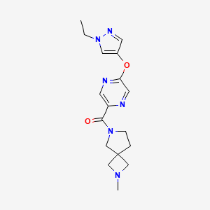 molecular formula C17H22N6O2 B7434791 [5-(1-Ethylpyrazol-4-yl)oxypyrazin-2-yl]-(2-methyl-2,6-diazaspiro[3.4]octan-6-yl)methanone 