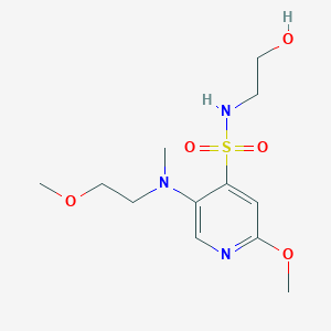 molecular formula C12H21N3O5S B7434792 N-(2-hydroxyethyl)-2-methoxy-5-[2-methoxyethyl(methyl)amino]pyridine-4-sulfonamide 