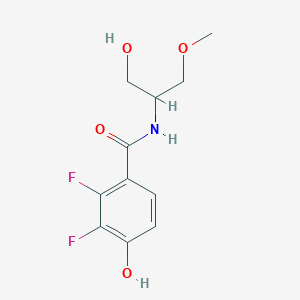molecular formula C11H13F2NO4 B7434802 2,3-difluoro-4-hydroxy-N-(1-hydroxy-3-methoxypropan-2-yl)benzamide 