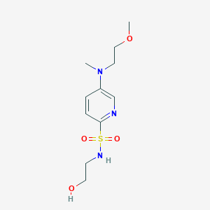 molecular formula C11H19N3O4S B7434806 N-(2-hydroxyethyl)-5-[2-methoxyethyl(methyl)amino]pyridine-2-sulfonamide 