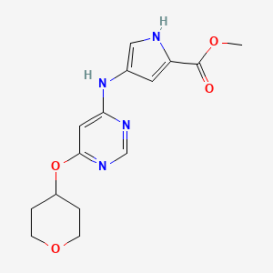 molecular formula C15H18N4O4 B7434816 methyl 4-[[6-(oxan-4-yloxy)pyrimidin-4-yl]amino]-1H-pyrrole-2-carboxylate 