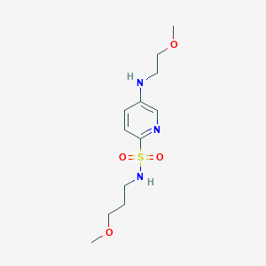 molecular formula C12H21N3O4S B7434823 5-(2-methoxyethylamino)-N-(3-methoxypropyl)pyridine-2-sulfonamide 