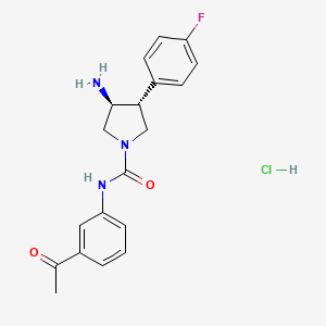 molecular formula C19H21ClFN3O2 B7434843 (3S,4R)-N-(3-acetylphenyl)-3-amino-4-(4-fluorophenyl)pyrrolidine-1-carboxamide;hydrochloride 